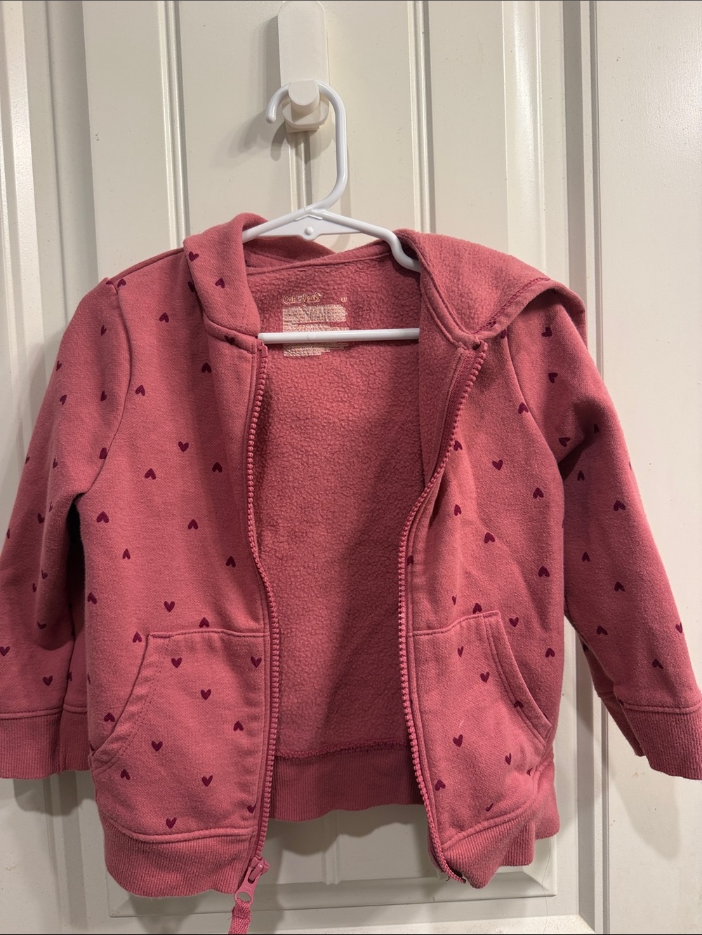 Cat and Jack Pink Heart Zip Hoodie - Girls